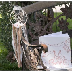 DECORATION ATTRAPE REVE AVEC COEUR LOVE 14 X 52 CM 