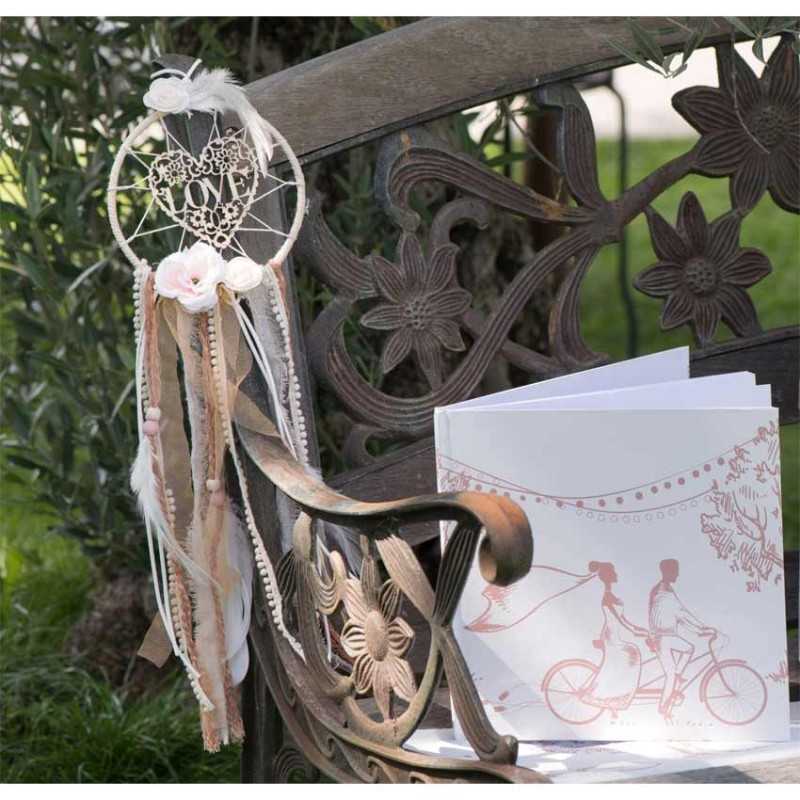 DECORATION ATTRAPE REVE AVEC COEUR LOVE 14 X 52 CM 