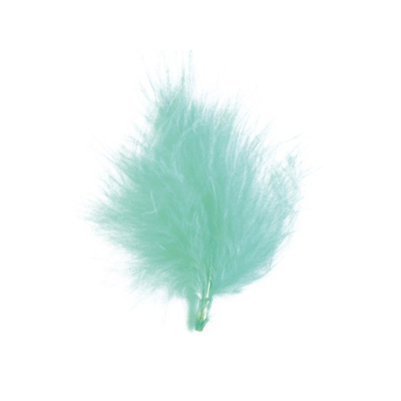 SACHET DE 20 PLUMES TURQUOISE 7 CM  SACHET DE 20 PLUMES TURQUOISE 7 CM