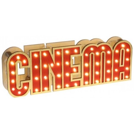 LETTRE LUMINEUSES CINEMA ROUGE 30 CM 