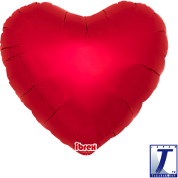 BALLON METALLIQUE COEUR RUBY RED  43 CM 18" IBREX