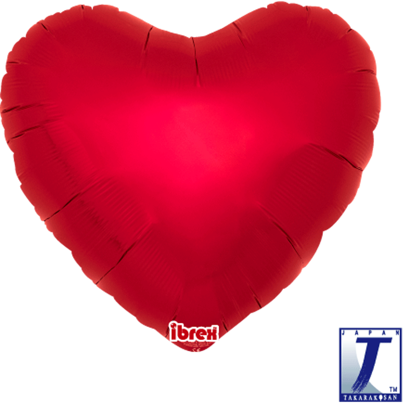 BALLON METALLIQUE COEUR RUBY RED 43 CM 18" IBREX