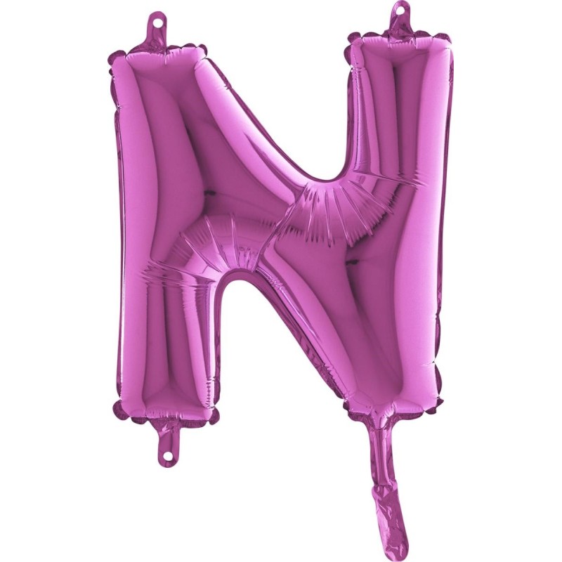 BALLON METALLIQUE LETTRE N FUSHIA 35 CM BALLON METALLIQUE LETTRE N FUSHIA 35 CM