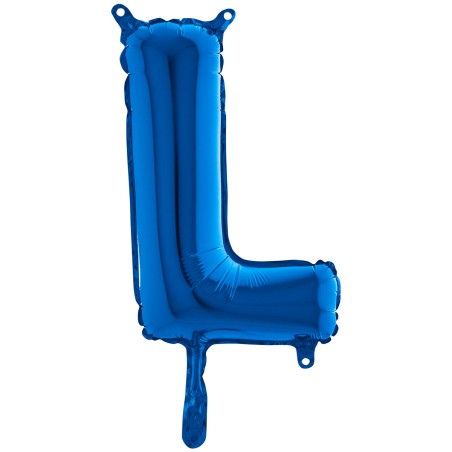 BALLON METALLIQUE LETTRE L BLEU 35 CM