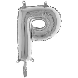 BALLON METALLIQUE LETTRE M ARGENT 35 CM