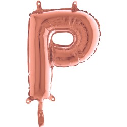 BALLON METALLIQUE LETTRE P ROSE GOLD 35 CM