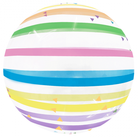 BALLON BOBO BUBBLE STRIES MULTICOLORES  45 CM 