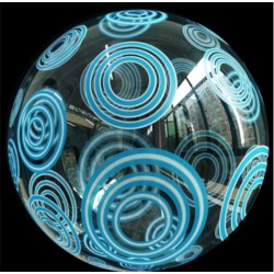 BALLON BOBO BUBBLE CERCLE BLEU  45 CM 