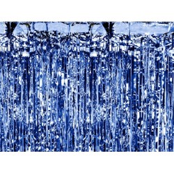 RIDEAU LAME BLEU 90 CM X 250 CM 