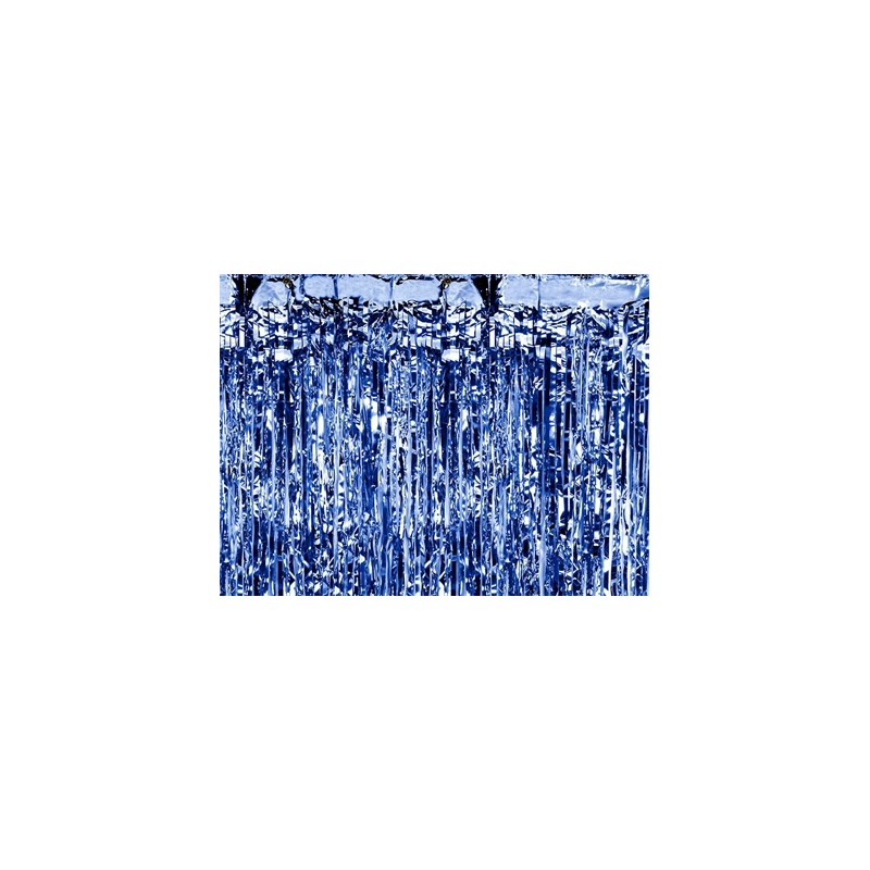 RIDEAU LAME BLEU 90 CM X 250 CM 