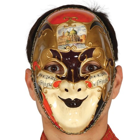 MASQUE VENITIEN AVEC DES NOTES DE MUSIQUE