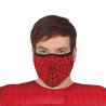 MASQUE CHIRURGICAL COVID TISSU ROUGE AVEC TOILE NOIR  MASQUE CHIRURGICAL COVID TISSU ROUGE AVEC TOILE NOIR