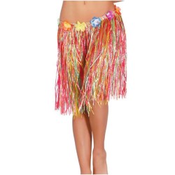 JUPE HAWAIENNE FLEURS 75 CM MULTICOULEUR