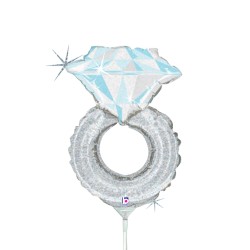 BALLON METALLIQUE BAGUE DE MARIAGE 14" 35 CM 