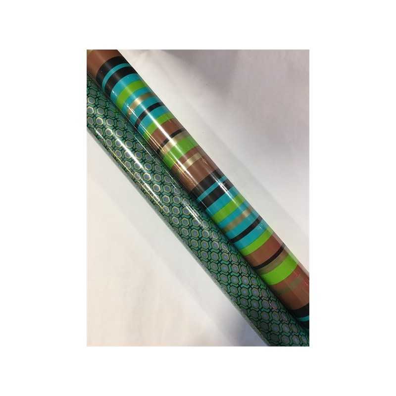 PAPIER CADEAU 2 COULEURS ASSORTIES VERT 70 X 200 CM 