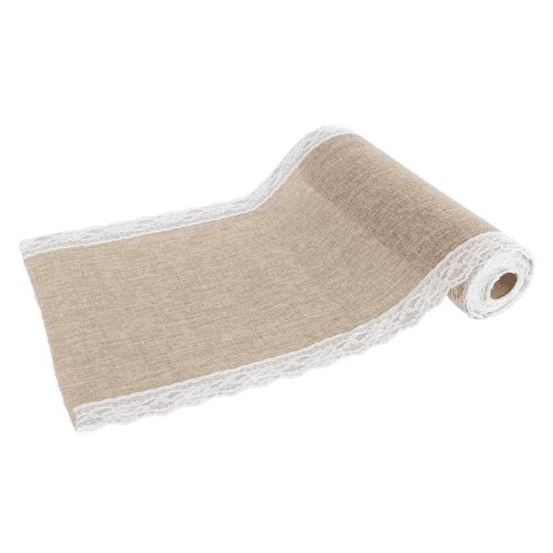 CHEMIN DE TABLE JUTE AVEC DENTELLE 29 CM X 5 M 