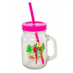 TASSE PERROQUET AVEC PAILLE 19,5 x 10,6 x 7,8 cm 470 ml