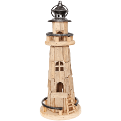 PHARE BOIS ET METAL 17 X 42 CM 