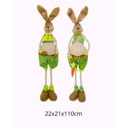 DECORATION LAPIN  VERT ET BRUN A POIS 22 X 21 X 100 CM 