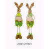 DECORATION LAPIN  VERT ET BRUN A POIS 22 X 21 X 100 CM 