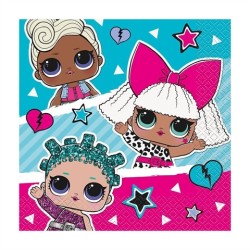 20 SERVIETTES POUPEE LOL SURPRISE 33 X 33 CM 