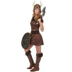 DEGUISEMENT FEMME VIKING MARRON TAILLE S 