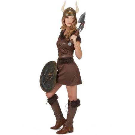DEGUISEMENT FEMME VIKING MARRON TAILLE S 