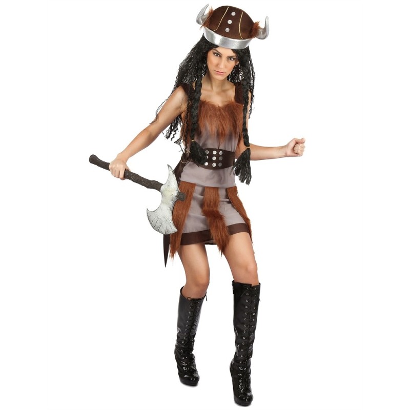 DEGUISEMENT FEMME VIKING MARRON TAILLE XS  DEGUISEMENT FEMME VIKING MARRON TAILLE XS