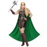 DEGUISEMENT FEMME VIKING MARRON AVEC CAPE VERTE TAILLE XS
