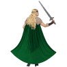 DEGUISEMENT FEMME VIKING MARRON AVEC CAPE VERTE TAILLE XS