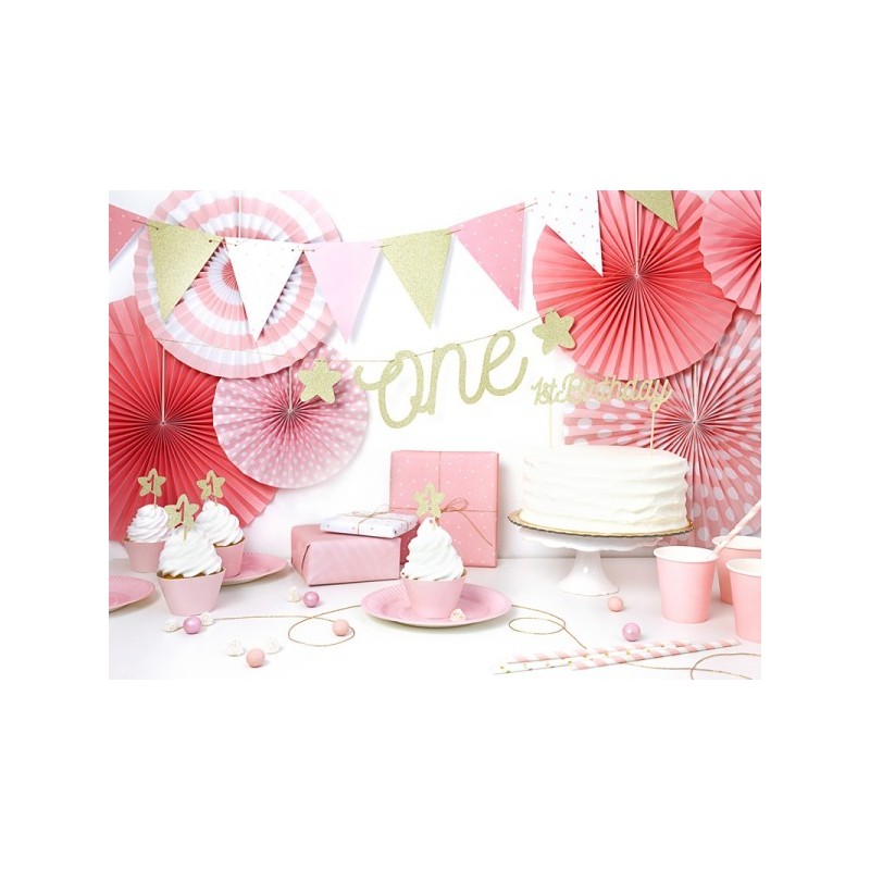 GUIRLANDE PAVILLON  ROSE OR ET BLANC GUIRLANDE PAVILLON  ROSE OR ET BLANC