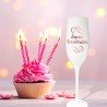 FLUTE BLANCHE JOYEUX ANNIVERSAIRE EN ROSE GOLD