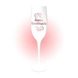 FLUTE BLANCHE JOYEUX ANNIVERSAIRE EN ROSE GOLD
