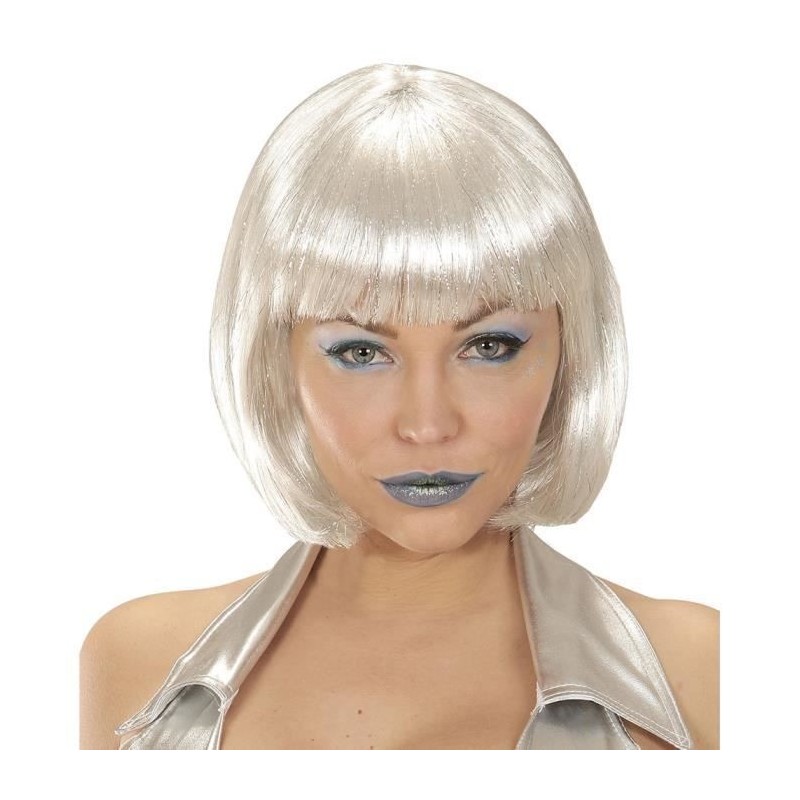 PERRUQUE COURTE CARREE BLANC BRILLANT  