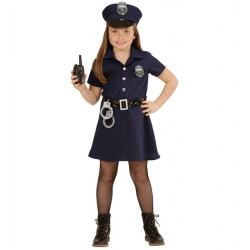 DEGUISEMENT ENFANT POLICIERE FILLE ROBE BLEUE TAILLE 140 CM 