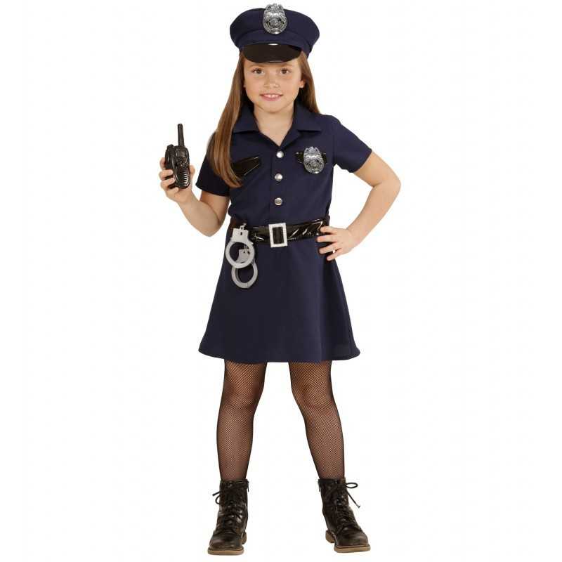 DEGUISEMENT ENFANT POLICIERE FILLE ROBE BLEUE TAILLE 140 CM 