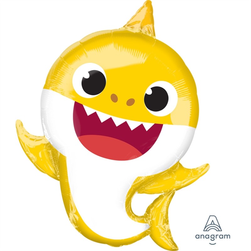 BALLON METALIQUE REQUIN JAUNE BABY SHARK 66 CM 