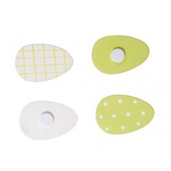 10 OEUFS ADHESIFS VERT LIME 4 CM 