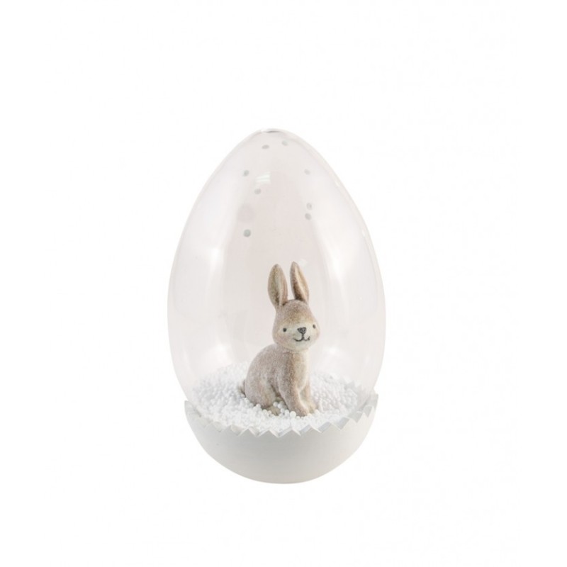 BOULE VERRE LAPIN A POSER 7 X 12 CM 