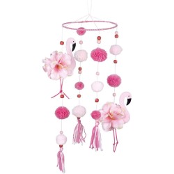 DECORATION SUSPENDUE FLAMANT ROSE 60 CM 