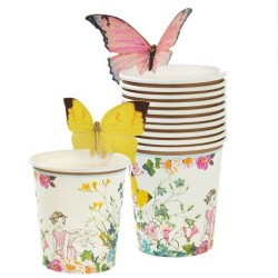 12 GOBELETS TEA PARTY PAPILLONS 200 ML