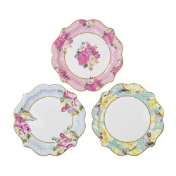 12 ASSIETTES  ROMANTIQUES TEA PARTY 22 CM