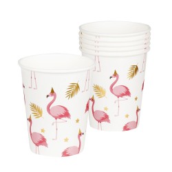 6 GOBELETS FLAMANT ROSE 25 CL 