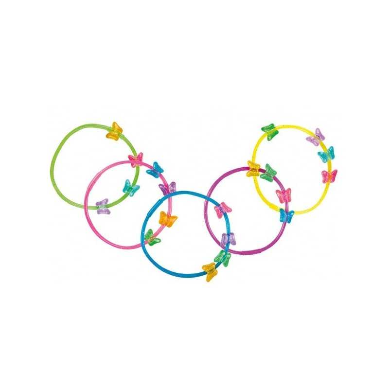 5 BRACELETS PAPILLONS 5 COULEURS ASSORTIS