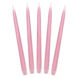 10 BOUGIES FLAMBEAU ROSE CLAIRE 24 CM 