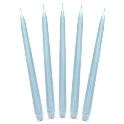 10 BOUGIES FLAMBEAU BLEU CLAIRE 24 CM