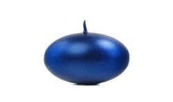 BOUGIE RONDE BLEU FONCE BRILLANT 6 CM 