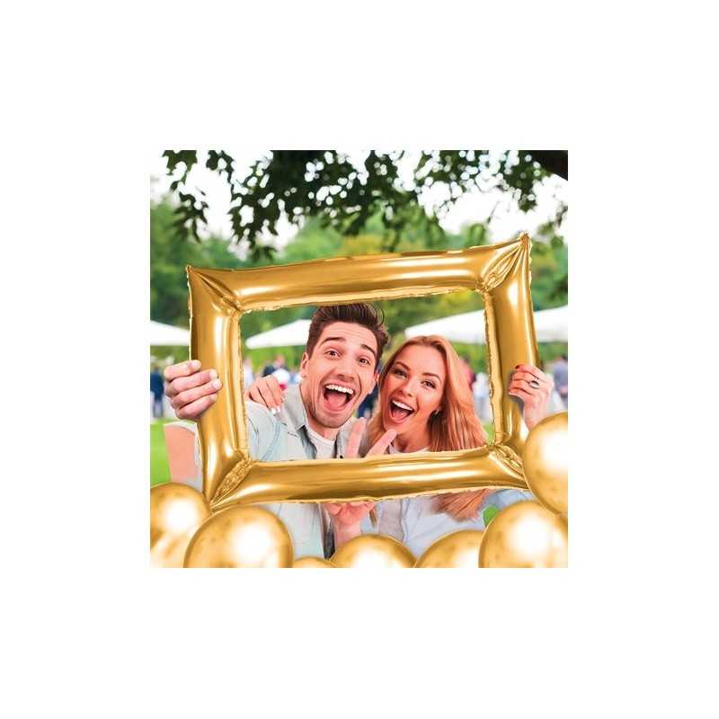 BALLON METALLIQUE CADRE PHOTO OR 65 CM X 85 CM