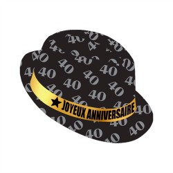 CHAPEAU BORSALINO NOIR ANNIVERSAIRE 40 ANS