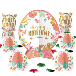 KIT DE DECORATION DE TABLE EN PAPIER BOHO BIRTHDAY